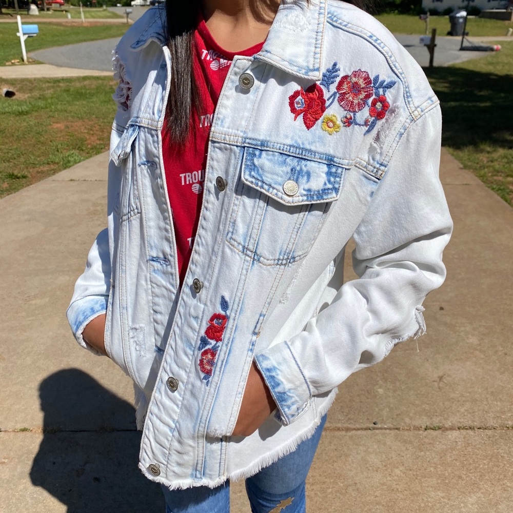 White Hollister Jean Jacket